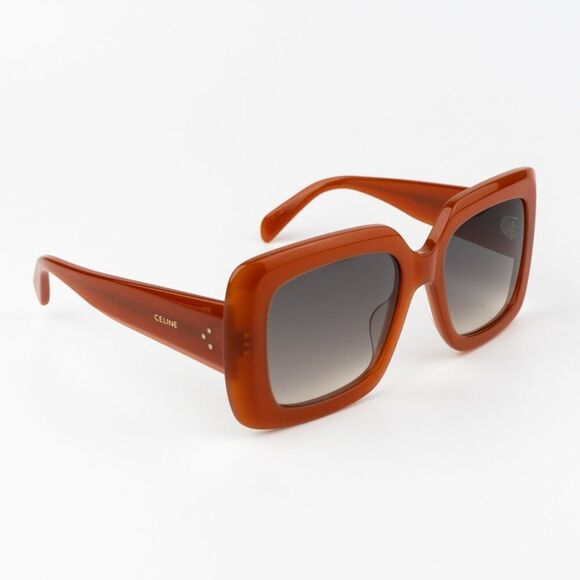 NEW Celine CL40263I 42F 3 DOTS Orange Gradient Brown Women Geometric Sunglasses - Picture 4 of 10